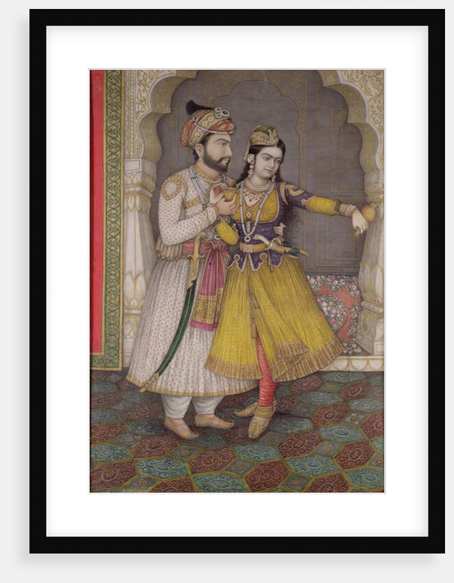 Shah Jahan and Qudsia Begum: the Begum pours away the wine, Kalam by Indian School