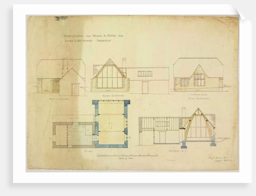 New Studio for Henry A. Payne esq. Saint Loes House, Amberley, 2nd February 1911 by Sidney Barnsley