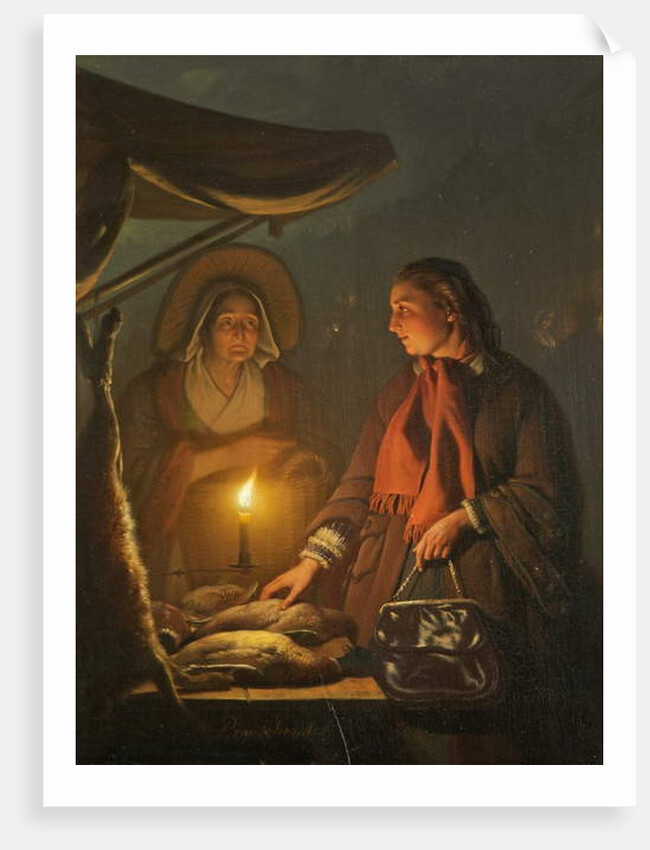 The Poultry Stall, c.1845-55 by Petrus van Schendel