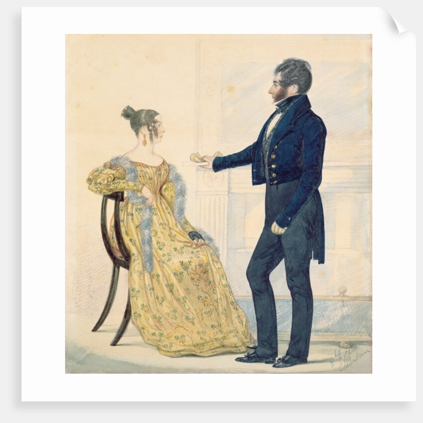 Portrait of Captain and Mrs George Ruddle, c.1835 by Richard Dighton