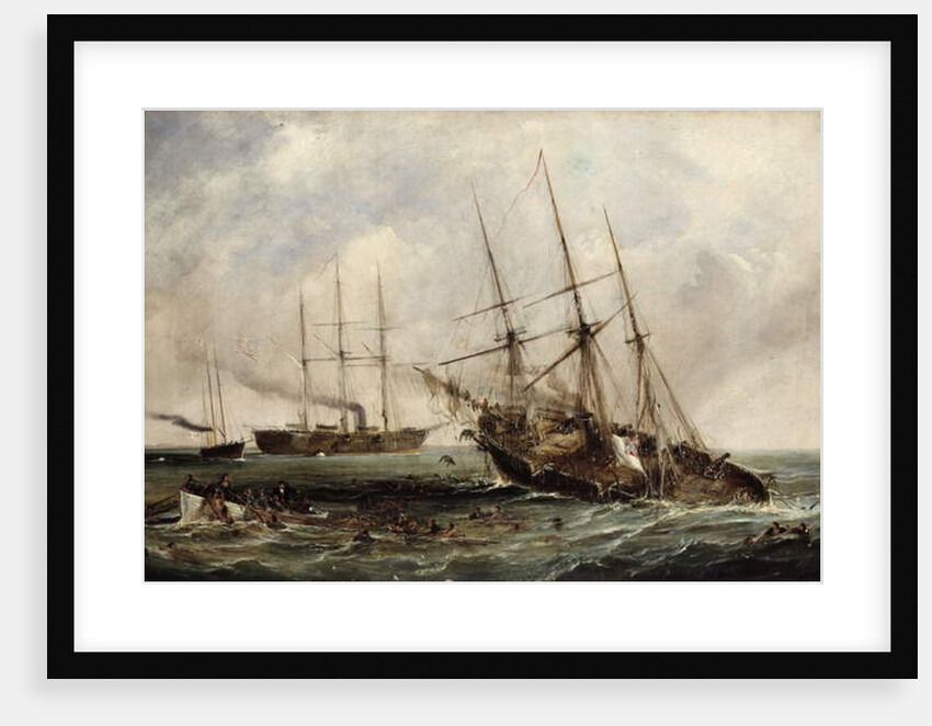 Destruction of the Confederate Steamer Alabama by the US Ironclad Kearsarge, June 19th, 1864 by Edwin Hayes
