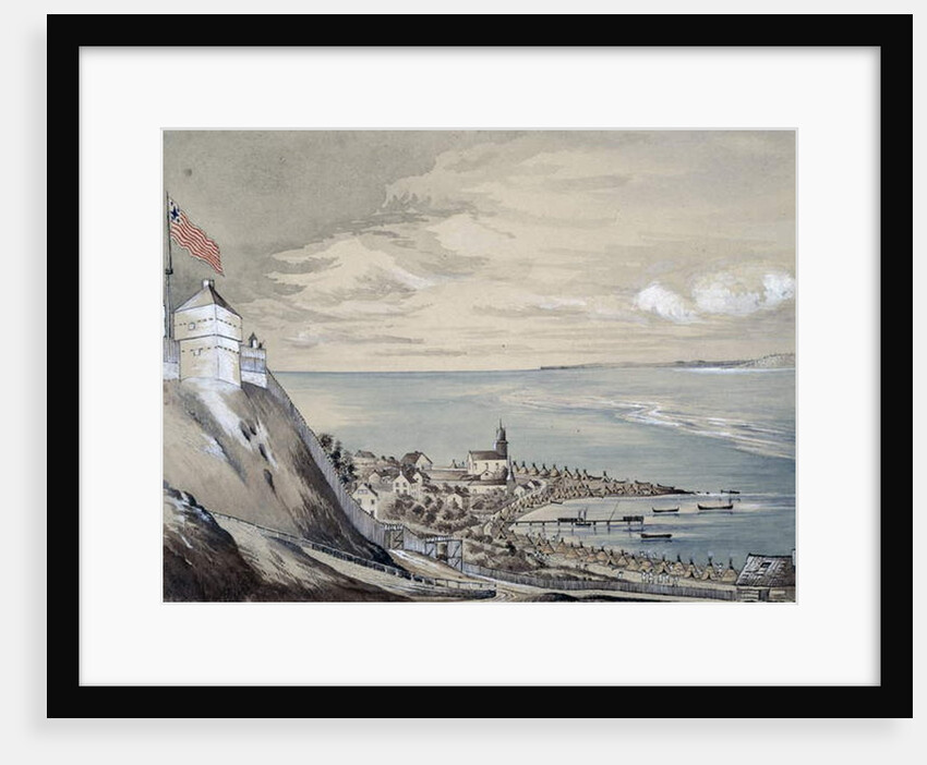 Fort and village of Mackinaw, with the Indian encampment, September 1842 by Henry Francis Ainslie