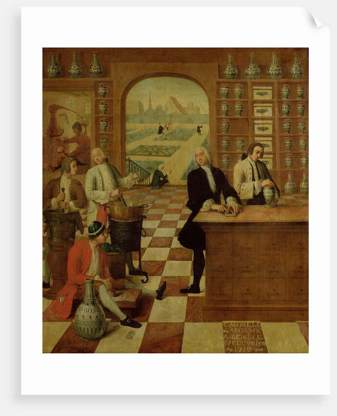 The Apothecary C. Morelot in his pharmacy, 1751 by C. Souville