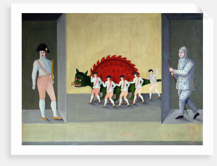 Tarasque, monster from Provencal tradition, mid 19th century by Claude Michel Celse