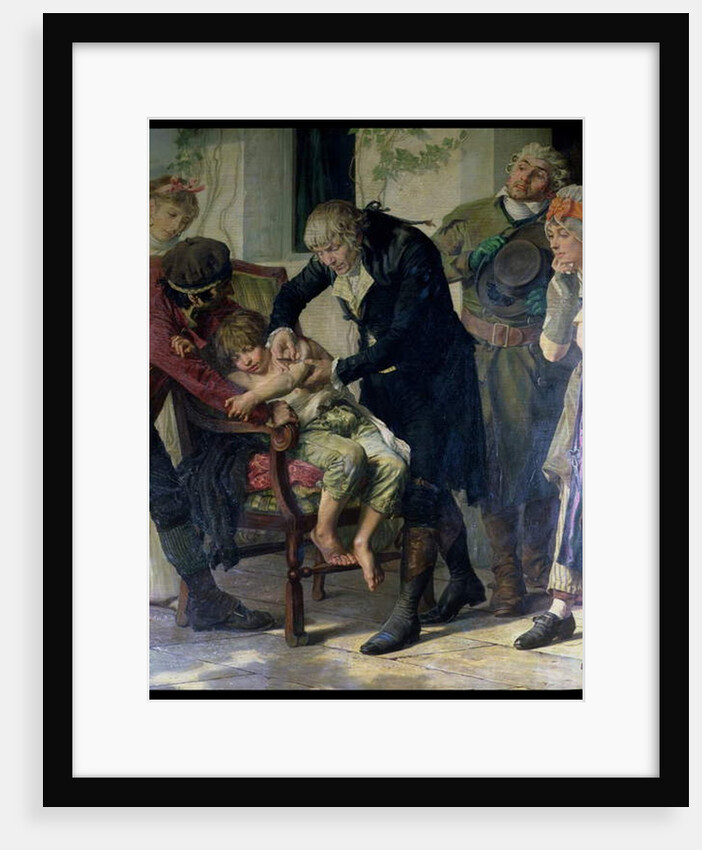 Edward Jenner performing the first vaccination against smallpox in 1796, 1879 by Gaston Melingue