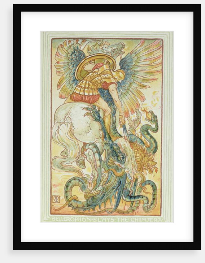 Bellerophon fighting the Chimaera, 1895 by Walter Crane