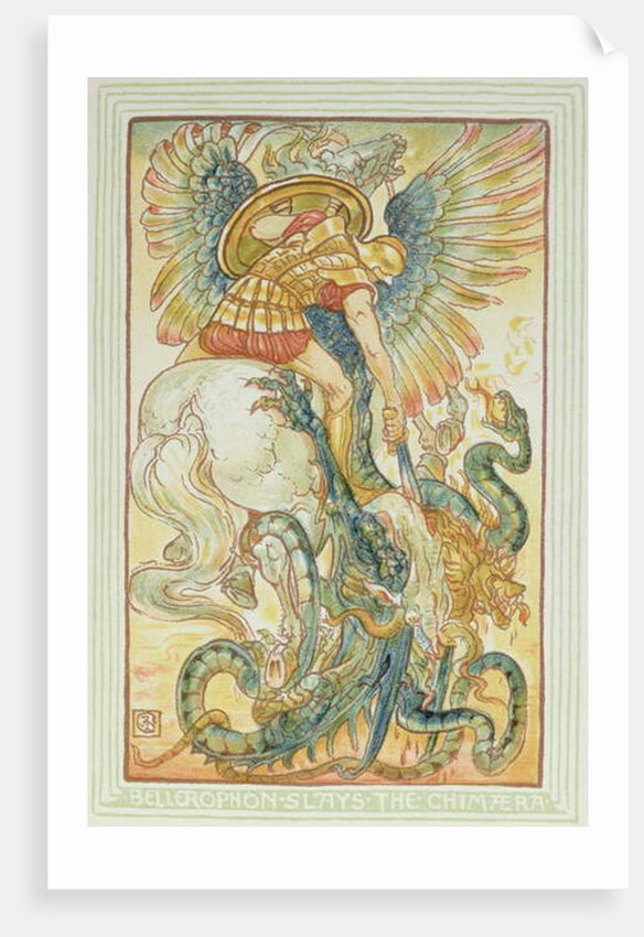 Bellerophon fighting the Chimaera, 1895 by Walter Crane