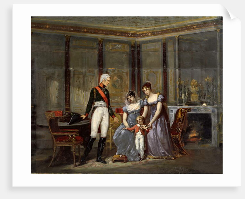 The Empress Josephine presenting her daughter, Hortense and grandson, Louis-Napoléon to Tsar Alexander at Malmaison in May 1814 by Jean Louis Victor Viger du Vigneau