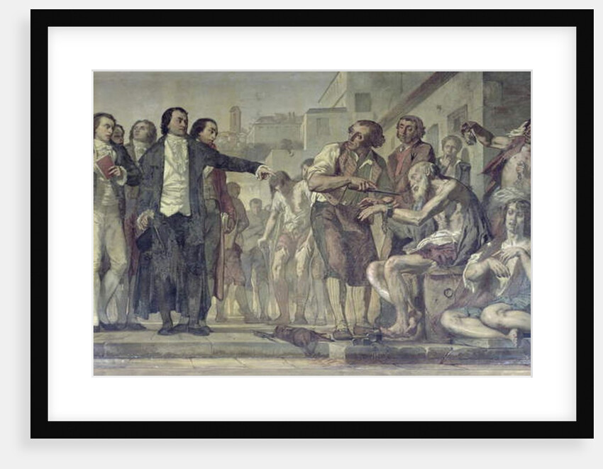 Philippe Pinel releasing lunatics from their chains at the Bicetre asylum in Paris in 1793, c.1840-50 by Charles Louis Lucien Muller