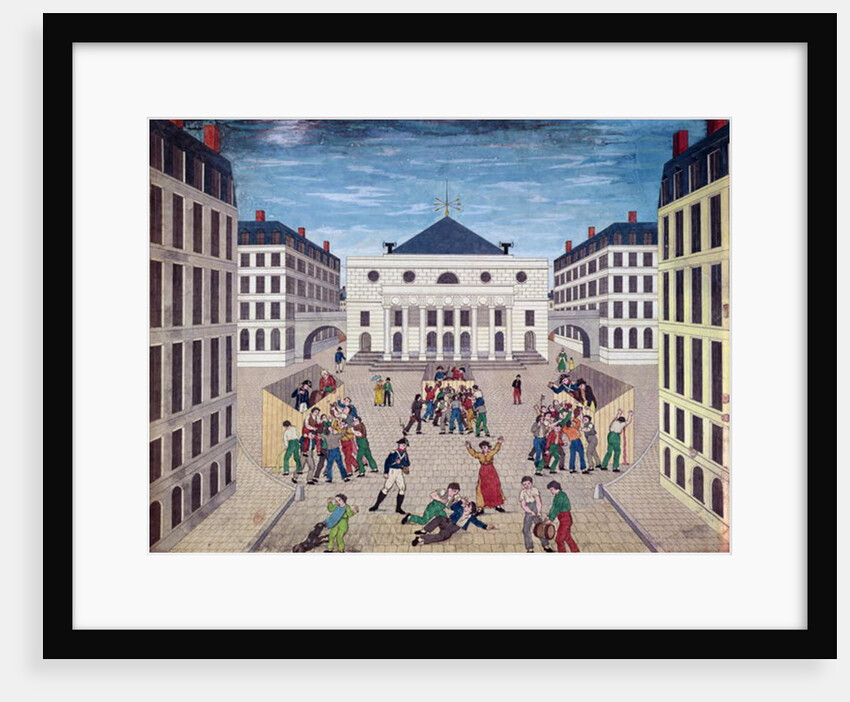 Distribution of wine in Place de l'Odeon in Paris, c.1805-10 by French School