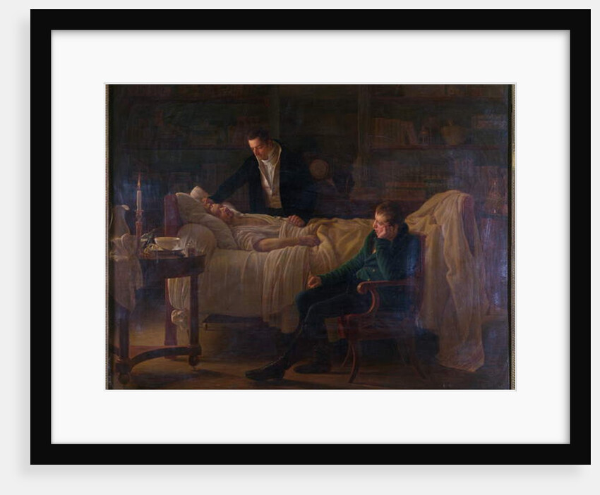 Marie Francois Xavier Bichat dying surrounded by the doctors Esparon and Philibert Joseph Roux by Louis Hersent