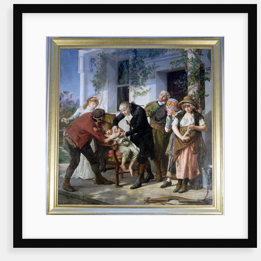 Edward Jenner performing the first vaccination against Smallpox in 1796, 1879 by Gaston Melingue