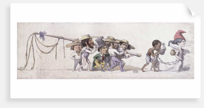 Cartoon depicting France as the slave trader of its colonies, c.1845-48 by French School