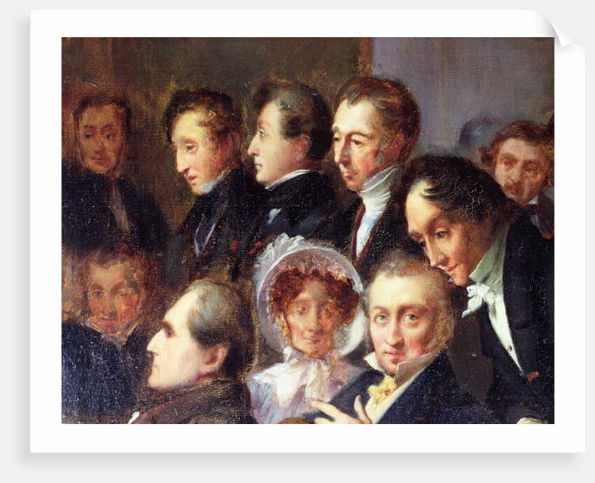 Lecture in the Foyer of the Comedie Francaise, 26 May 1828, c.1830 by Francois Joseph Heim