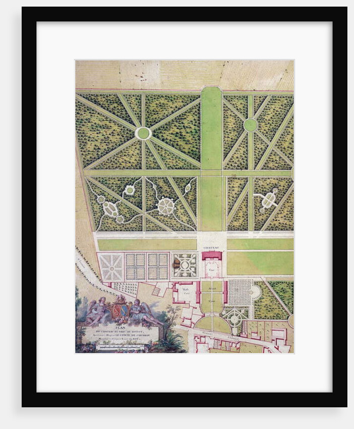 Plan of the chateau and park at Roissy, belonging to the Comte de Caraman by French School