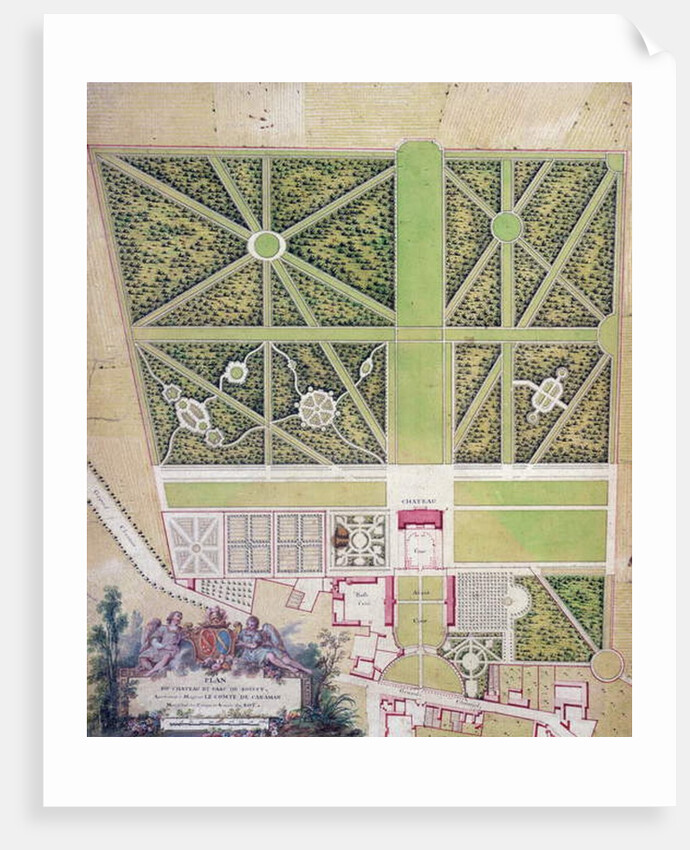 Plan of the chateau and park at Roissy, belonging to the Comte de Caraman by French School