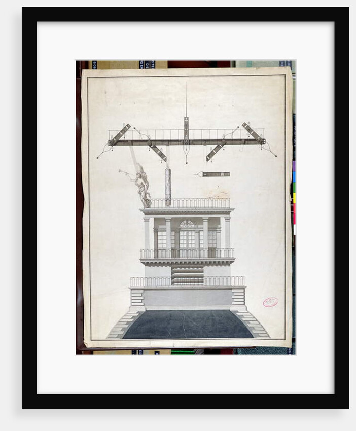 Design for a Chappe telegraph station for one of the domes of the Louvre, Paris, early 19th century by French School