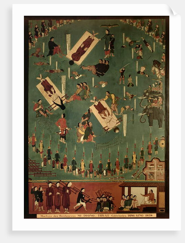 The Martyrdom of the Blessed Mi, Duong and Truat at Tongking, China, in 1838 1838 by Indo-Chinese School