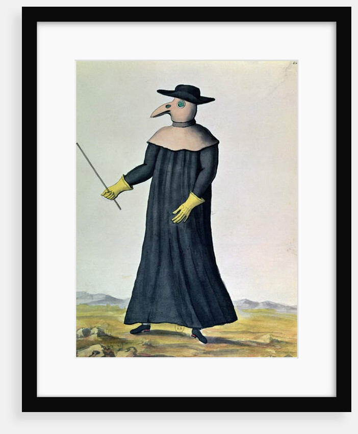 Costume designed to protect doctors from the plague, 1720 by French School