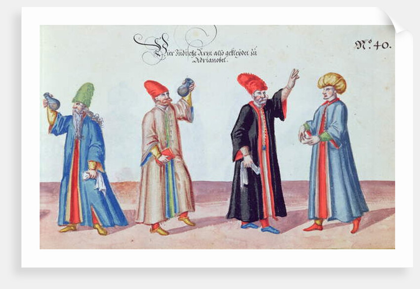 Four Jewish Doctors from Adrianople, Turkey, c.1600 by German School