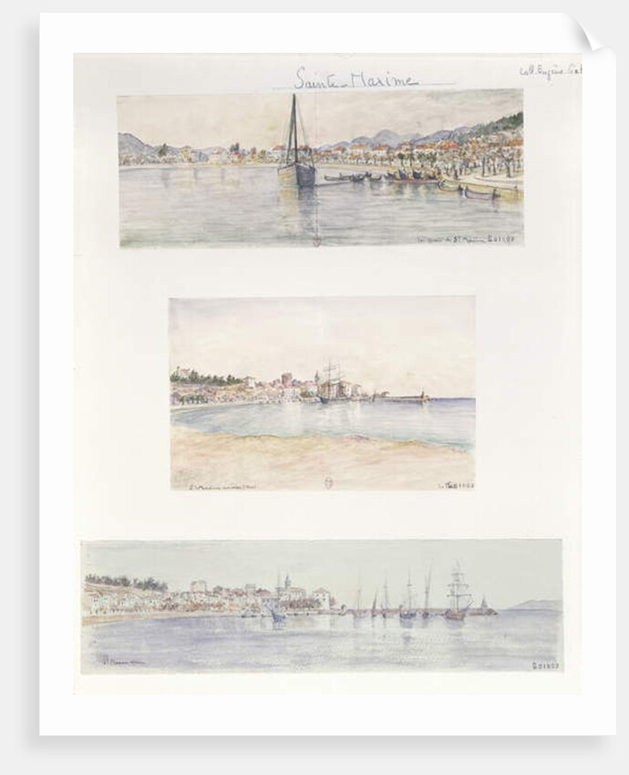 Three Views of Sainte Maxime by French School