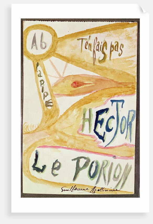 Illustrated version of a poem from the 'Calligrammes' collection by Guillaume Apollinaire
