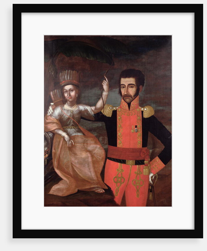 Simon Bolivar and a Native American Woman by School Spanish