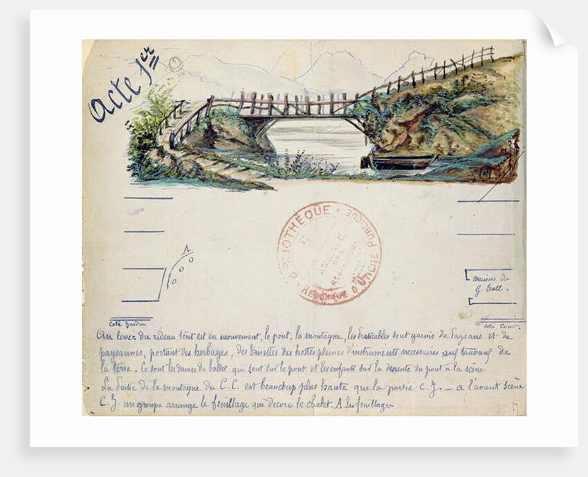 Set design for the Act I of the opera 'William Tell' by Gioacchino Rossini performed on 3rd August 1829 at the Paris Opera by French School