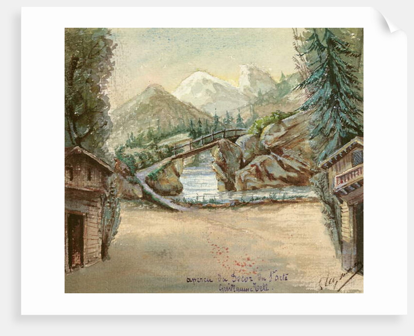 Set design for the Act I of the opera 'William Tell' by Gioacchino Rossini performed on 3rd August 1829 at the Paris Opera by French School