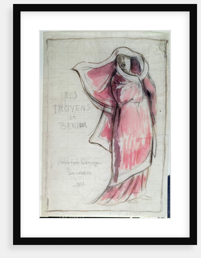 Design for a poster advertising 'Les Troyens' composed by Hector Berlioz for a performance at the Opera de Paris in 1921 by Rene Piot