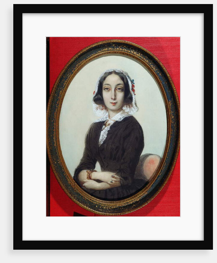 Portrait miniature of George Sand, c.1840 by French School