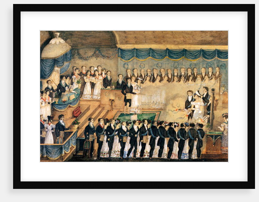 Masonic Initiation Ceremony of a lady Freemason, early 19th century by French School