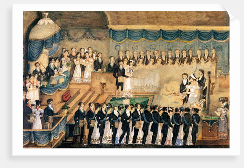 Masonic Initiation Ceremony of a lady Freemason, early 19th century by French School