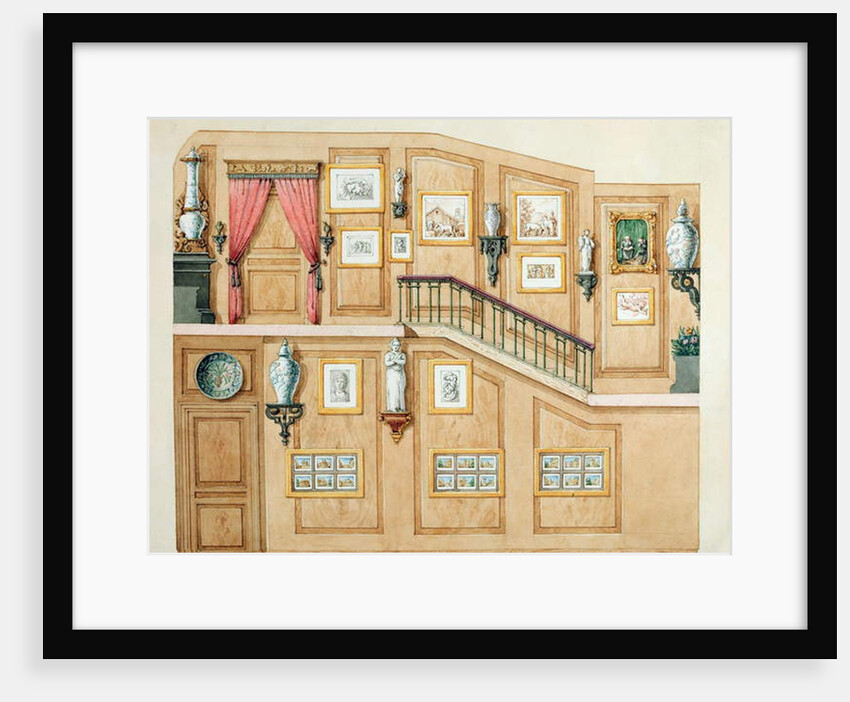 Staircase at rue Fortunee, house bought by Balzac in 1847, 1851 by M. Santi