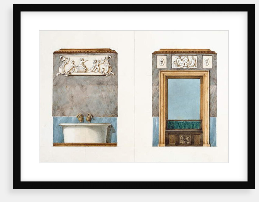 The bathroom at rue Fortunee, house bought by Balzac in 1847, 1851 by M. Santi