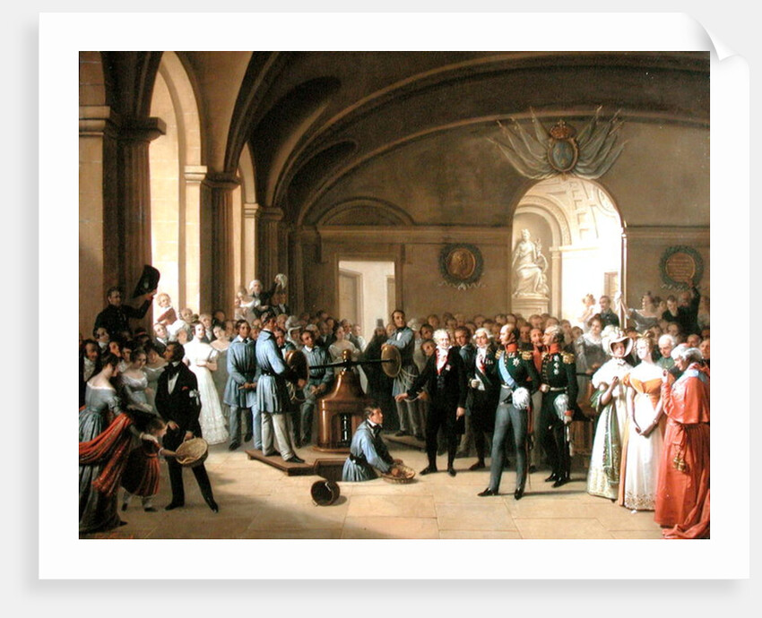 Tsar Alexander I visiting the Paris Hotel de La Monnaie on 25th May 1814, 1844 by Edouard Pingret