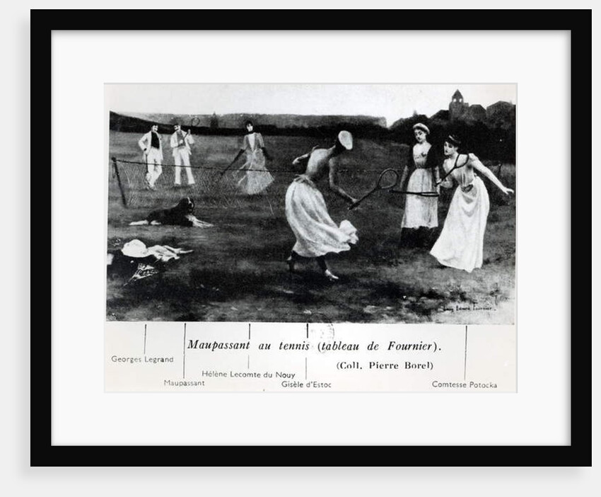 Guy de Maupassant Playing Tennis by Louis Edouard Paul Fournier