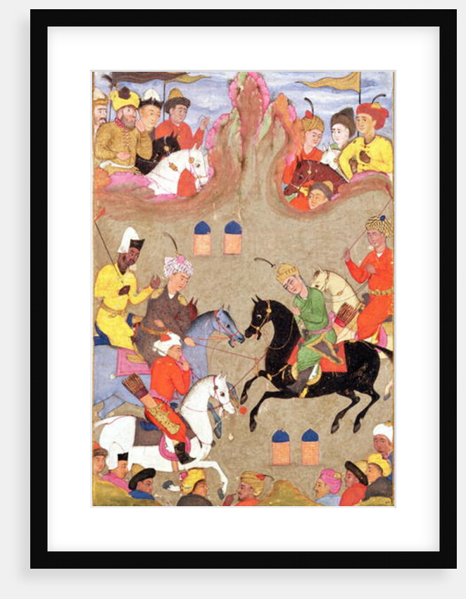 The Game of Polo, miniature from a shahnama, c.1670 by Mughal School