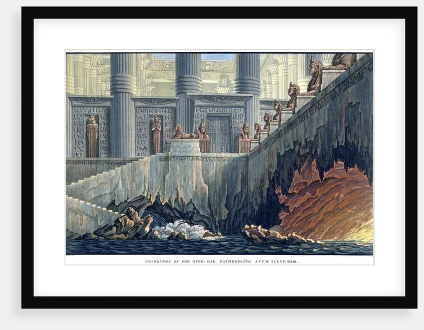 Egyptian Set Design for Act II, scene xxviii of the opera 'The Magic Flute' by Wolfgang Amadeus Mozart by Karl Friedrich Schinkel