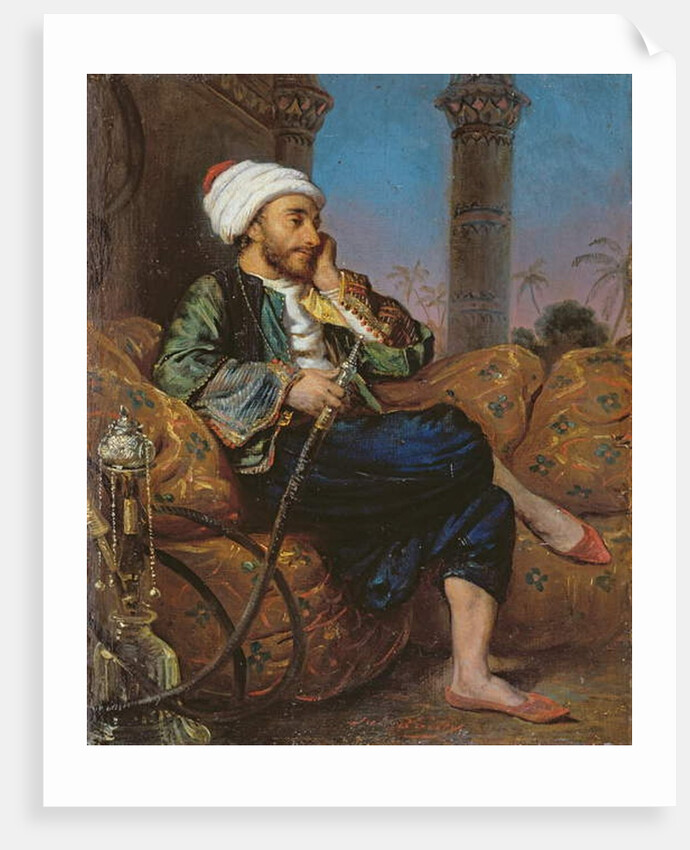 An Egyptian Man Smoking a Hookah by Louis Leopold Boilly