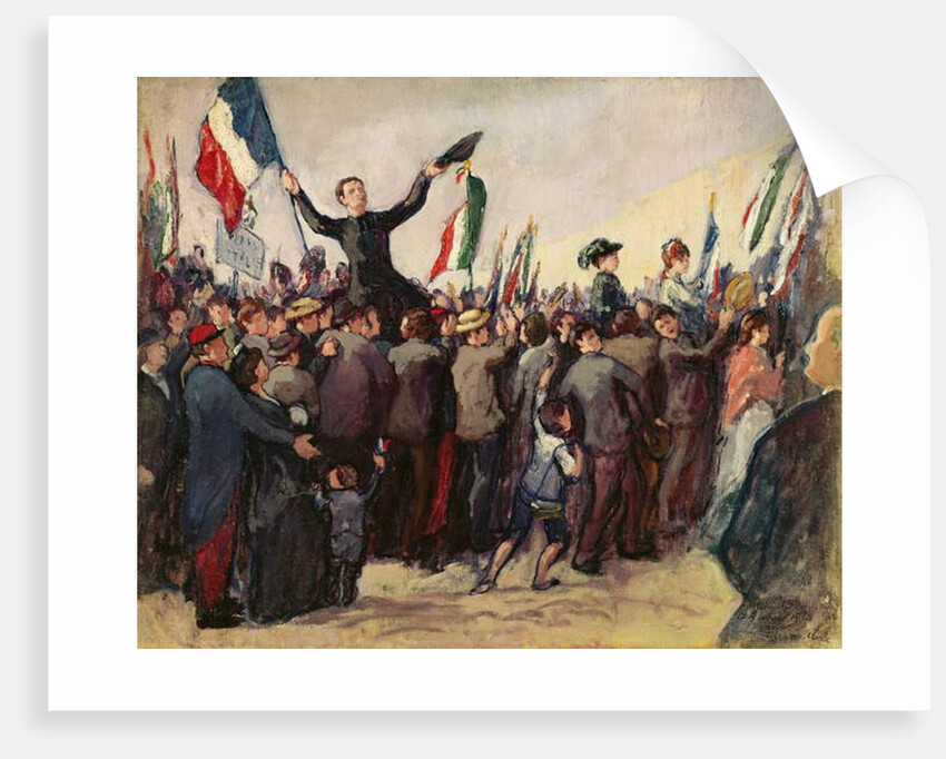 Italian volunteers arriving in Marseilles to enrol in the French army on 4th August 1914 by Leon Giran-Max