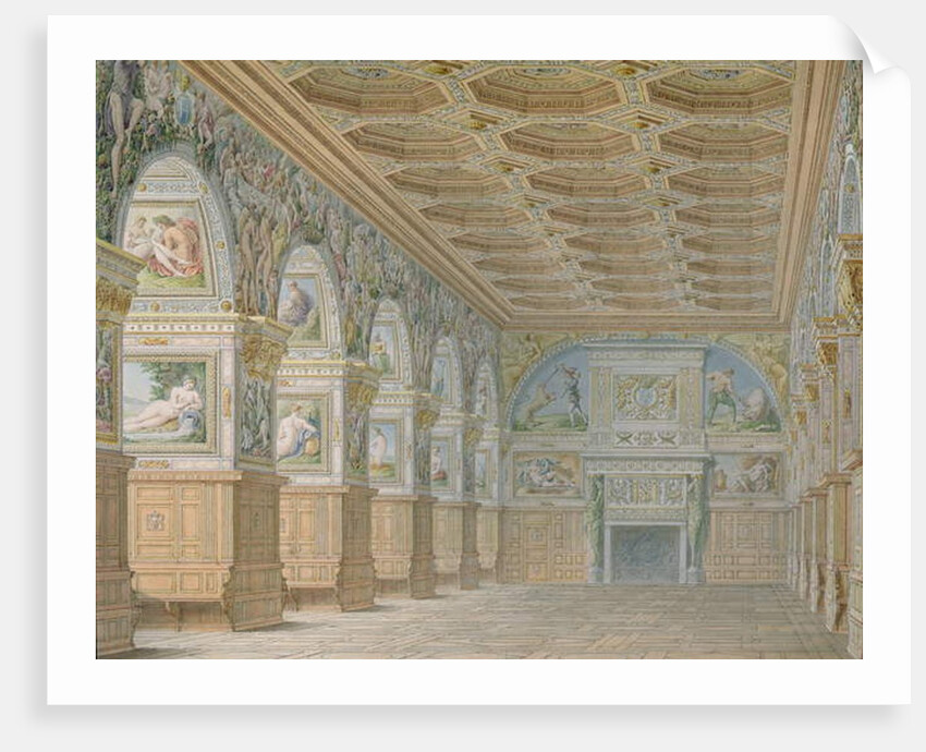 Ms 1014 The ballroom at Fontainebleau, plate from an album by Charles Percier