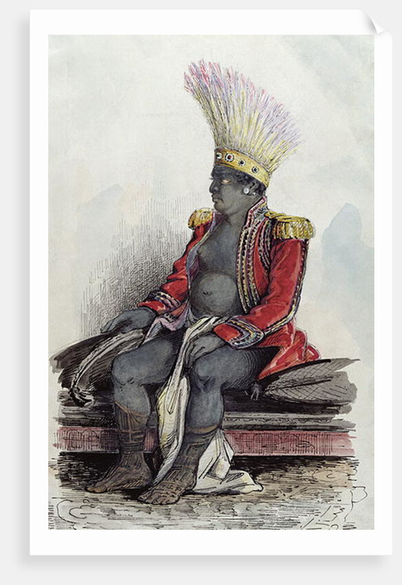 King Temoana on the island of Nuka-Hiva dressed in the uniform of a French colonel, c.1841-48 by Maximilien Radiguet