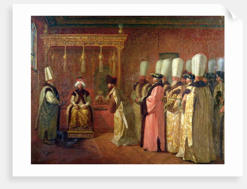 Audience of Charles Gravier, Comte de Vergennes, with the Sultan Osman III in Constantinople, 1755 by Antoine Favray