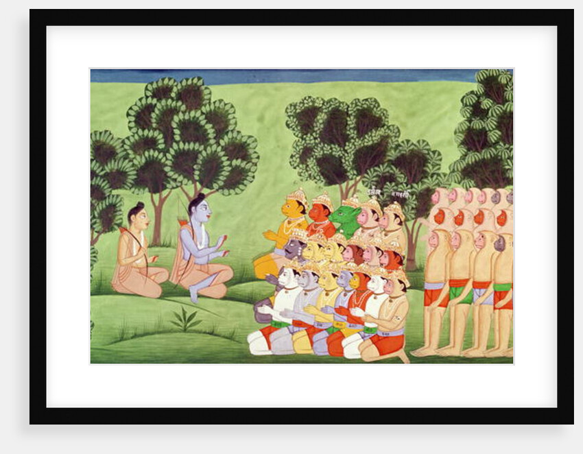 Lakshmana Consulting the Heads of the Monkey Armies by Indian School