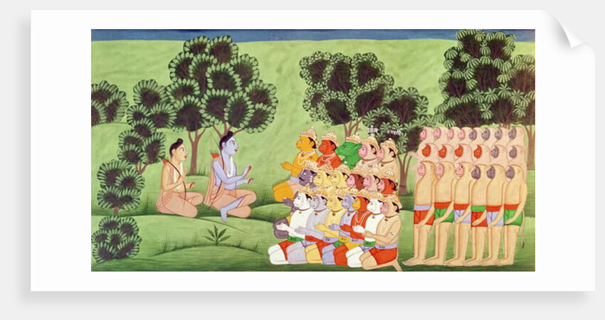 Lakshmana Consulting the Heads of the Monkey Armies by Indian School