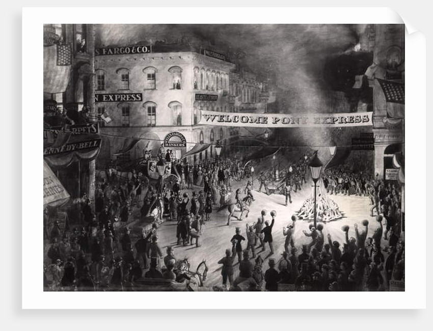 Triumphant Arrival of the First Pony Express Messenger in Sacramento, 13th April 1860 by American School