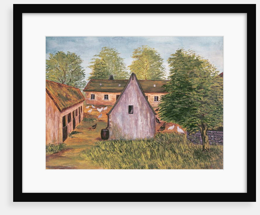 Farm and Farmyard in France, late 19th century (w/c on paper0 by French School