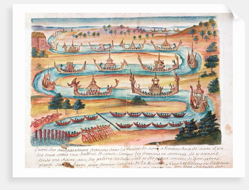 Arrival of the French Ambassadors to Siam, from an account of the Jesuits in Siam, 1688 by French School