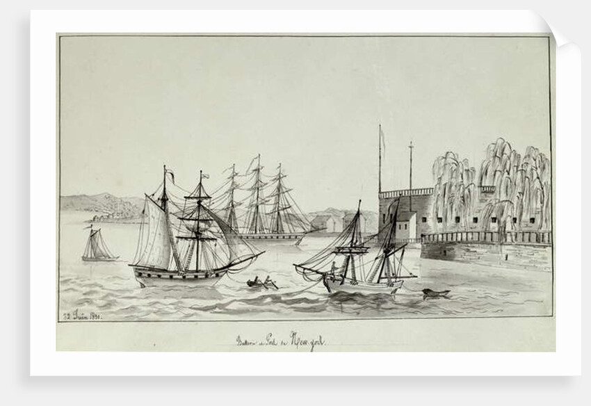 The Battery and Port of New York, 1831 by Gustave de Beaumont